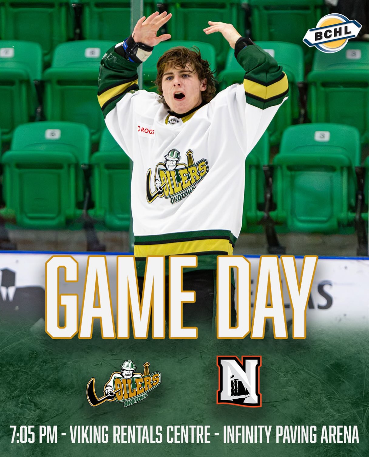Today we will wrap up our weekend games with a tilt against the Nanaimo Clippers! 

Today will mark another first for our franchise, as it will be the first ever time we have hosted the Clippers at the VRC!

We will be celebrating Oktoberfest with discounts on select beer!

#OkotoksOilers #BCHL