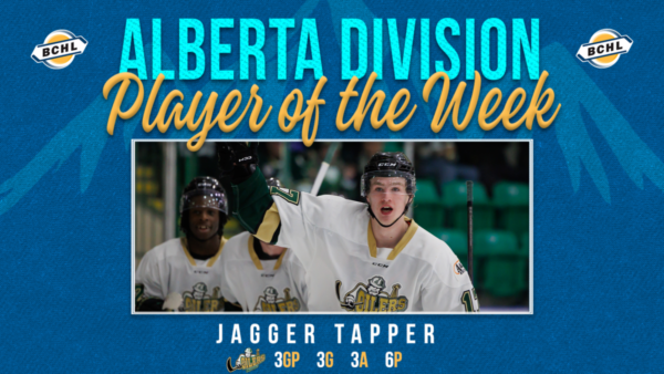 Jagger Tapper named Alberta Division Player of the Week