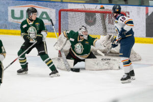 Feb 21, 2025 - 2024-25 Regular season BCHL game between the Okotoks Oilers and the Vernon Vipers in Viking Rentals Arena, Okotoks, AB (Photo by Chad Goddard)
