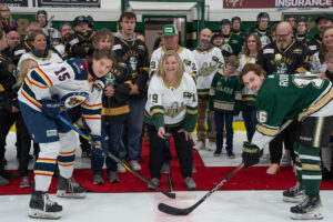Feb 21, 2025 - 2024-25 Regular season BCHL game between the Okotoks Oilers and the Vernon Vipers in Viking Rentals Arena, Okotoks, AB (Photo by Chad Goddard)