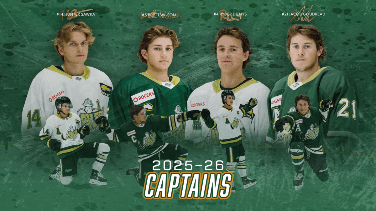 The 2025-20256 Okotoks Oilers leadership group. (Kiana Briscoe/Okotoks Oilers)