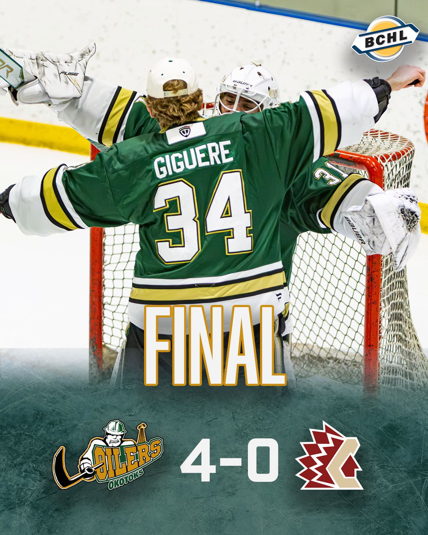 That’s a wrap on our BCHL showcase games, two wins in less than 24 hours!

Ryder Shields picked up his first ever BCHL shutout to help us close the door today!

#OkotoksOilers #BCHL