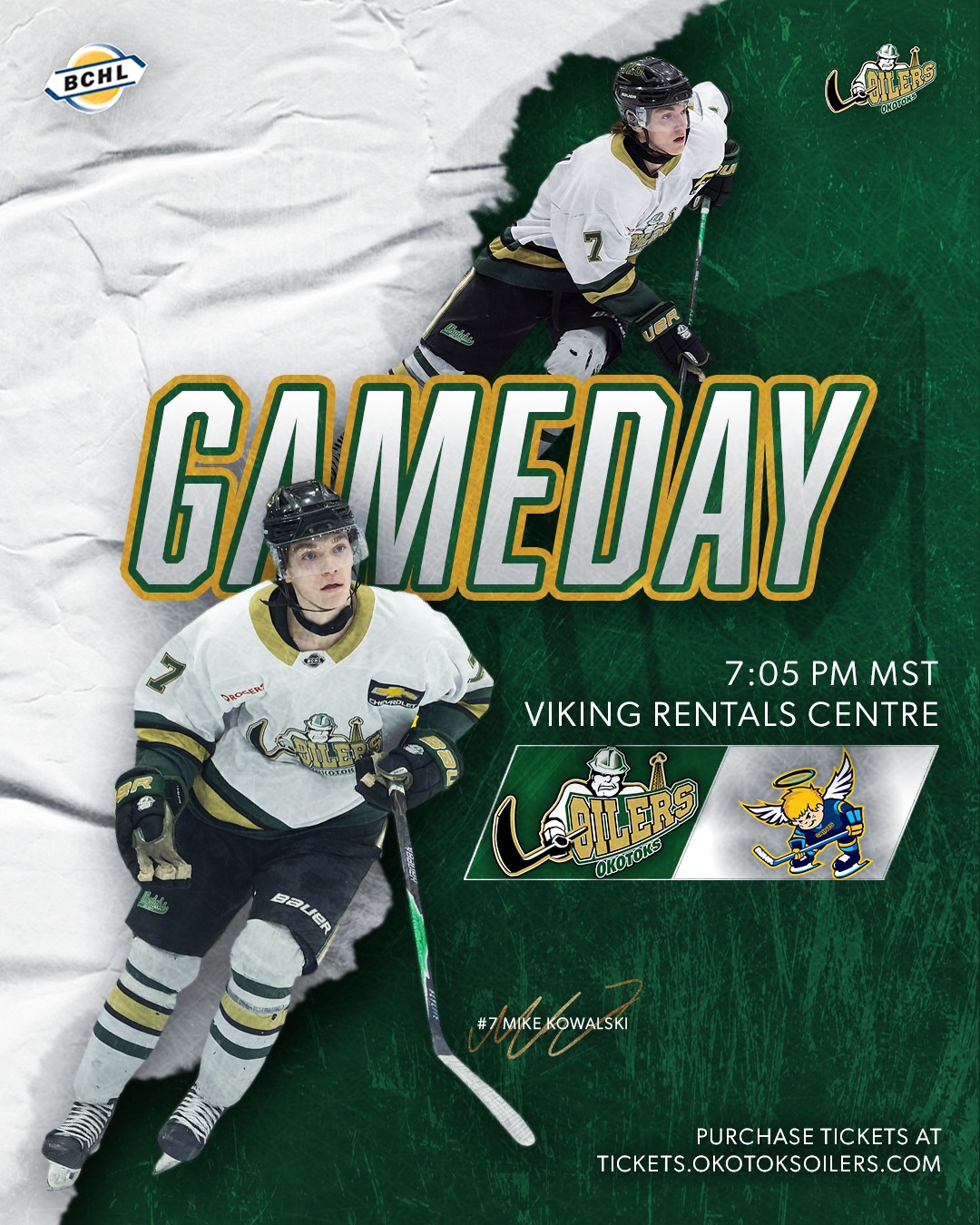 Another day, another gameday!
There’s nothing quite like the thrill of game day!

📍Viking Rentals Centre
🕰️ 7:05 PM MST
🎟️ tickets.okotoksoilers.com

#BuiltAlbertaStrong | #BCHL