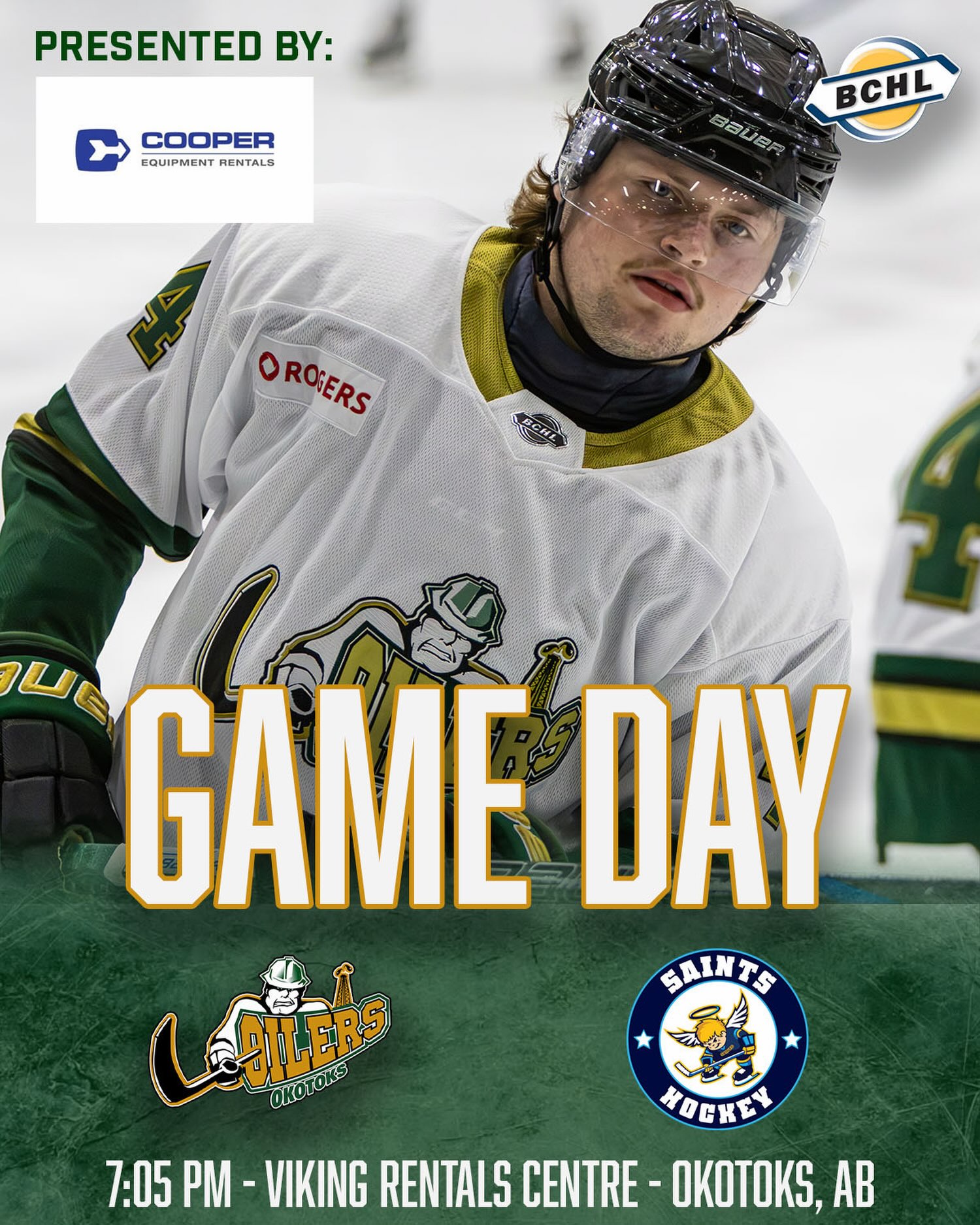 The guys have put their time in on the road, it’s finally time for our Home Opener!

Time to show our team how loud the Green Army can get!

Today’s game is presented by @cooperequipmentrentals 

If you haven’t secured your tickets, visit Tickets.OkotoksOilers.com!

#OkotoksOilers #BCHL