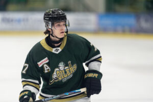 Michael Kowalski proudly representing the Okotoks Oilers. (Chad Goddard/Okotoks Oilers)