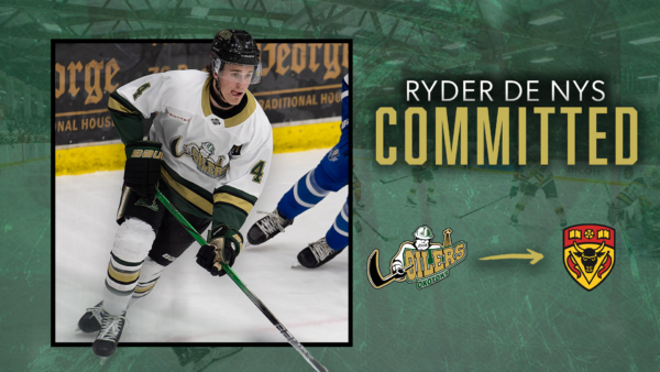 Ryder de Nys commits to post-secondary hockey with the University of Calgary in U Sports