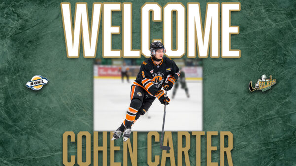 Oilers acquire defenceman Cohen Carter from the Trail Smoke Eaters
